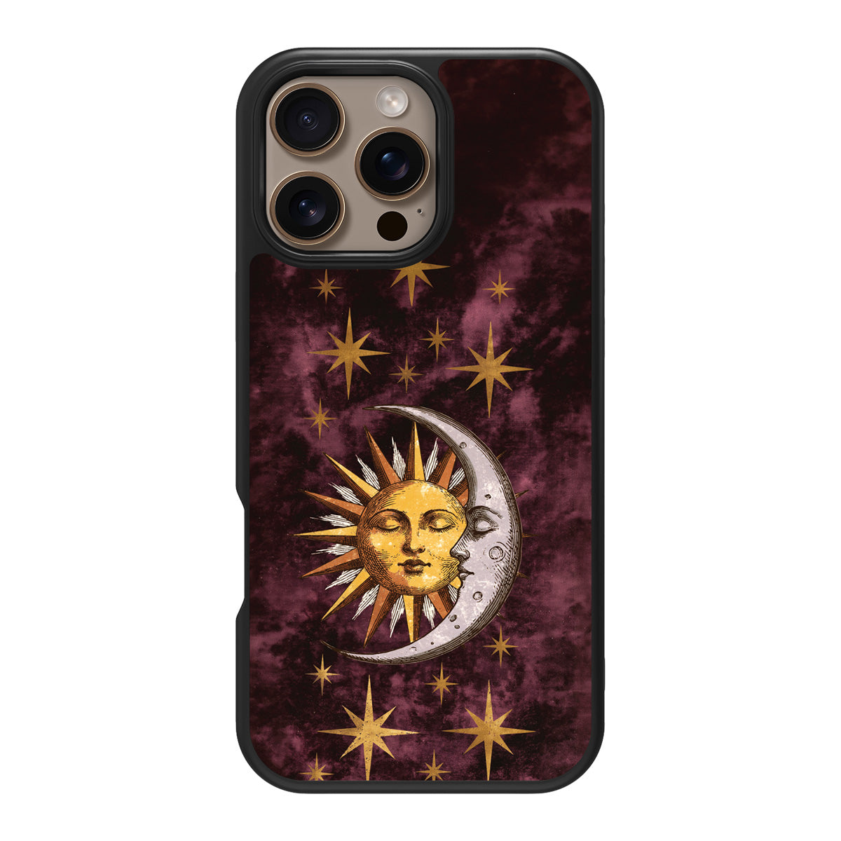 Sun and Moon design back view – iPhone 16 Pro case