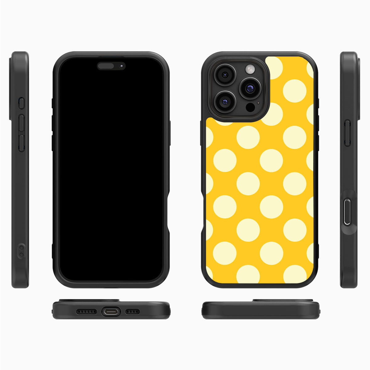 Sunny Dots iPhone 16 Pro case cover – multi-angle view