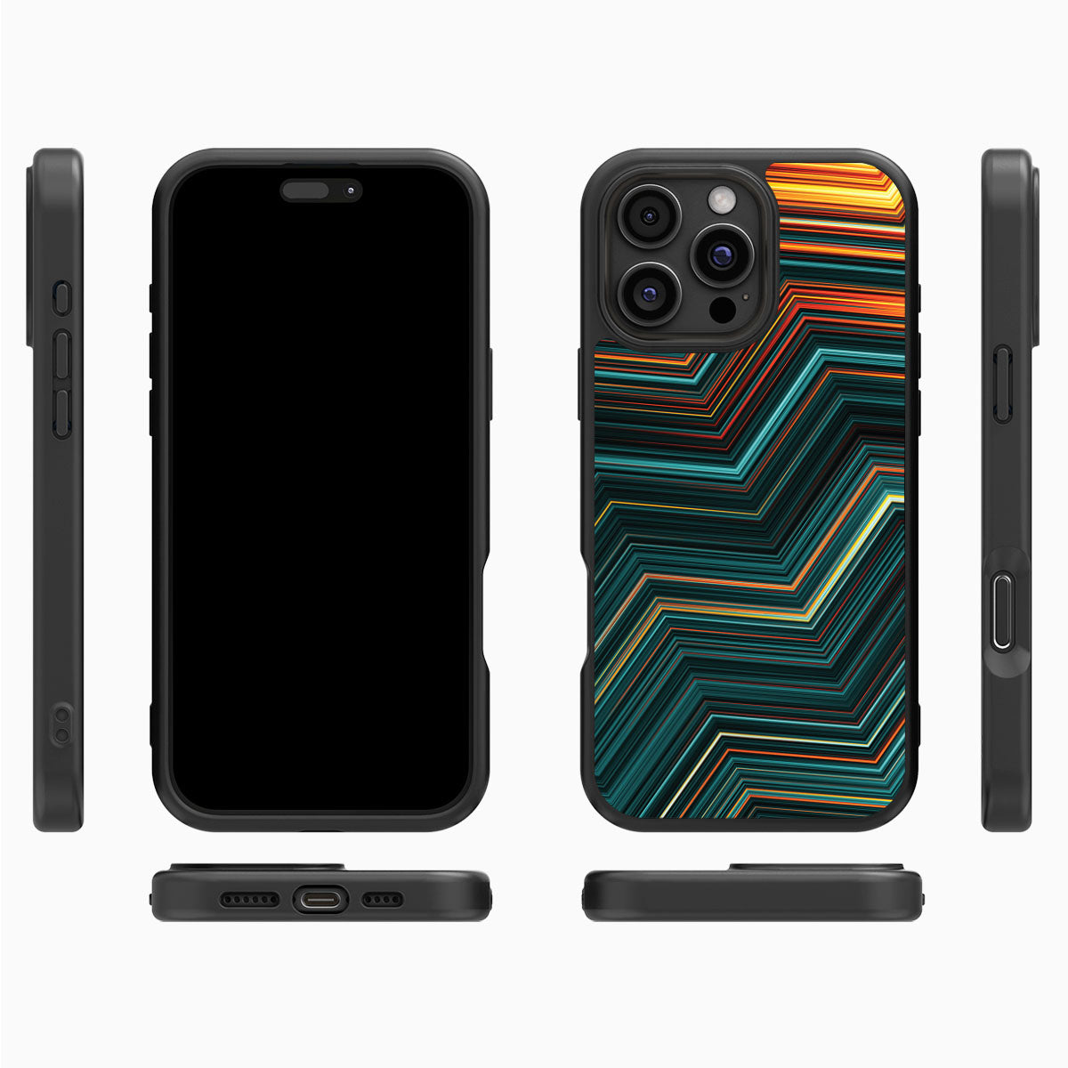 Techno Waves - iPhone 16 Pro Case #case type_core (magsafe), #case type_core (non magsafe)