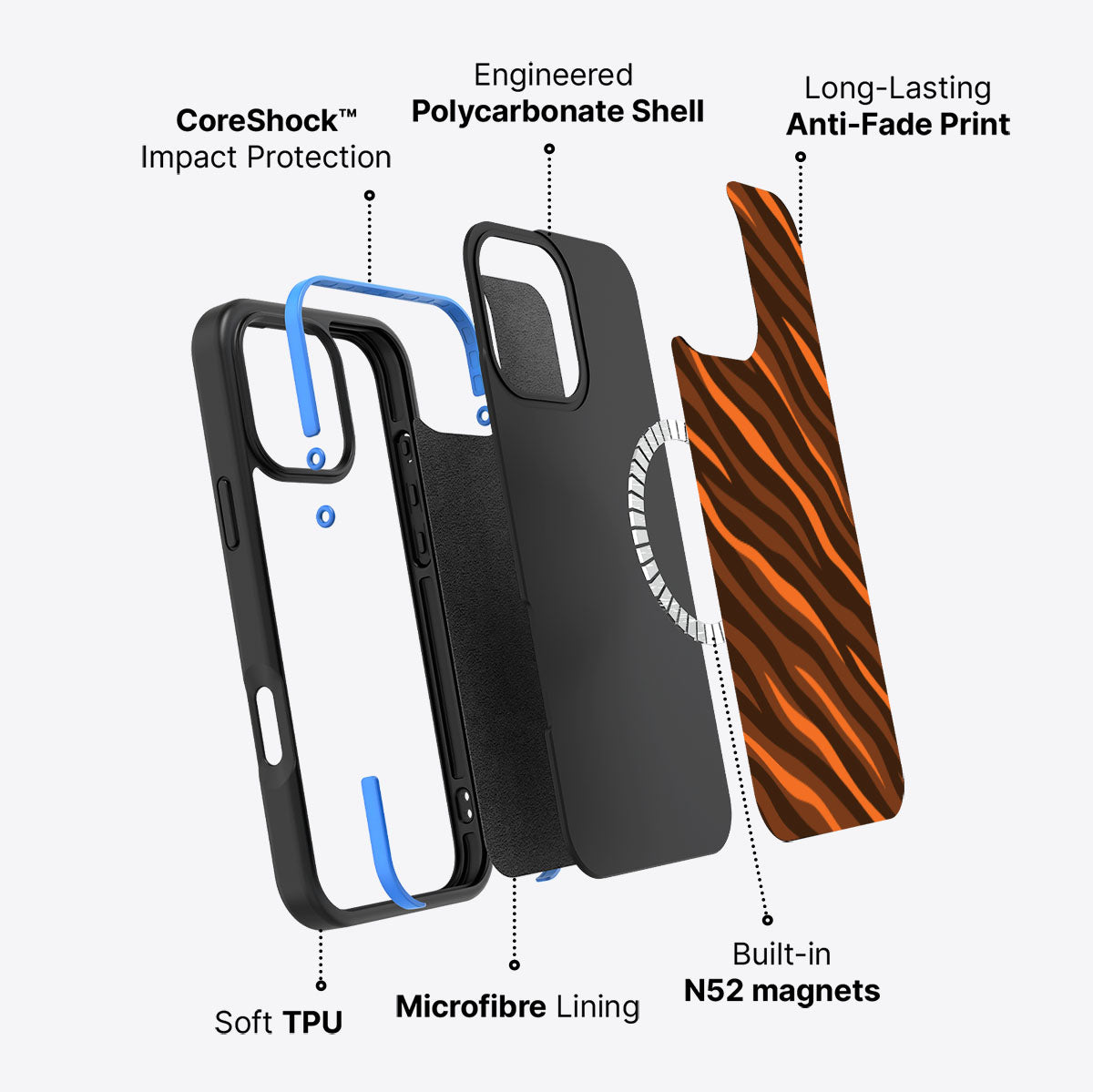 Tiger Trace - iPhone 16 Pro Case #case type_core (magsafe)