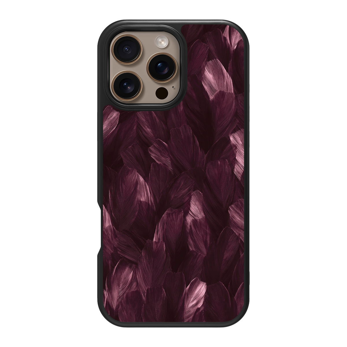 Wine Plumage design back view – iPhone 16 Pro case