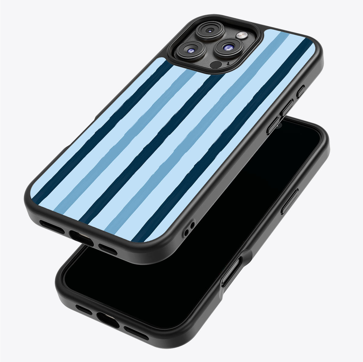 Blue Watercolor Stripes - iPhone 16 Pro Max Case #case type_core (magsafe), #case type_core (non magsafe)