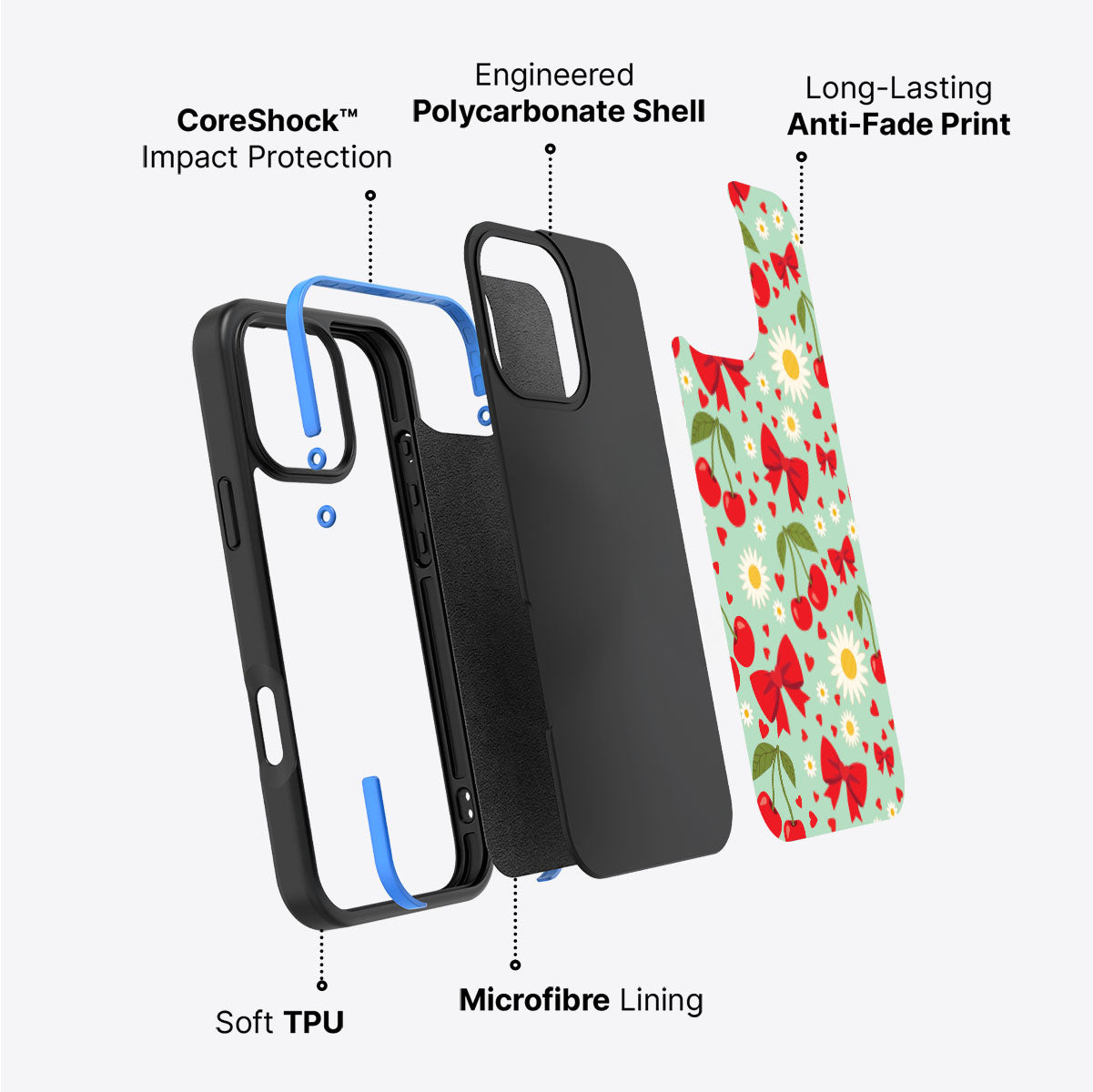 Blushing Bows - iPhone 16 Pro Max Case #case type_core (non magsafe)