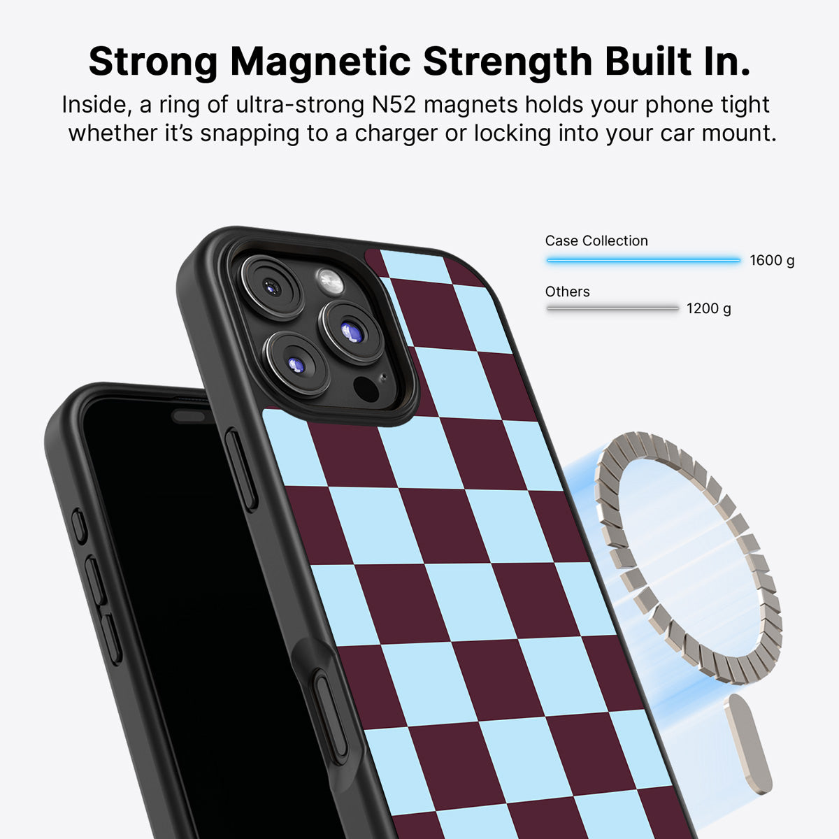 iPhone 16 Pro Max MagSafe case – Cabernet Tile design