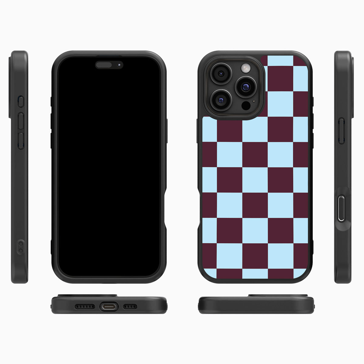Cabernet Tile iPhone 16 Pro Max case cover – multi-angle view