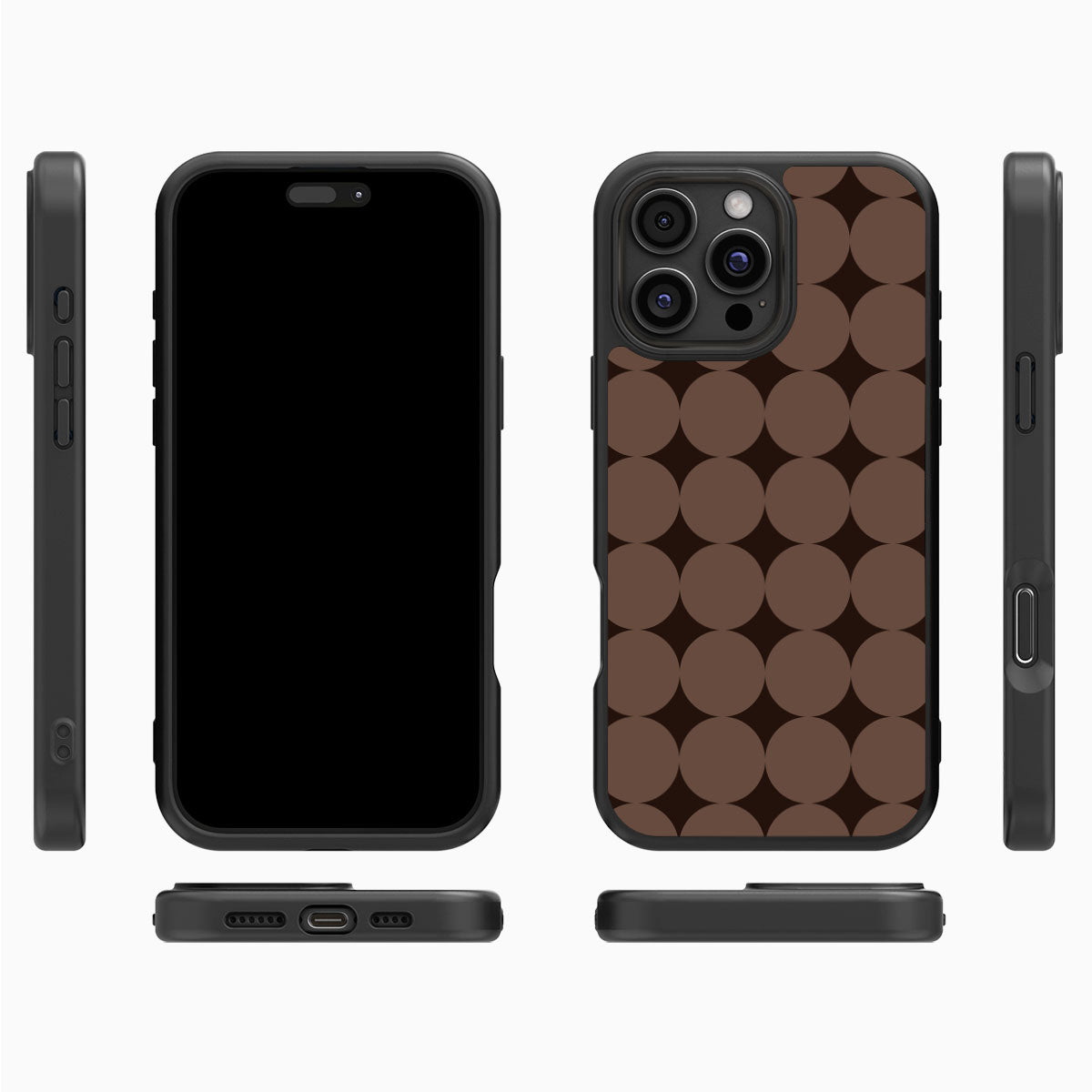 Choco Buttons iPhone 16 Pro Max case cover – multi-angle view