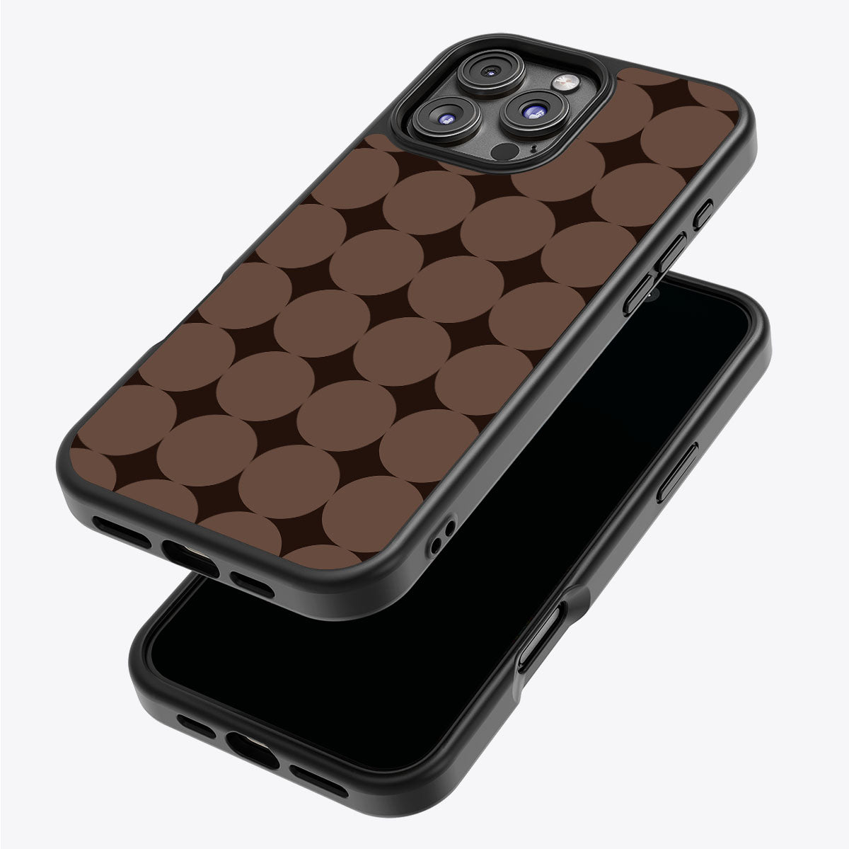 Choco Buttons iPhone 16 Pro Max case – back and side view