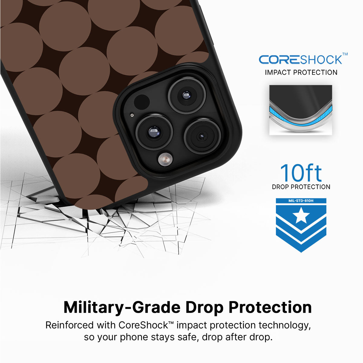 Choco Buttons iPhone 16 Pro Max case with drop protection