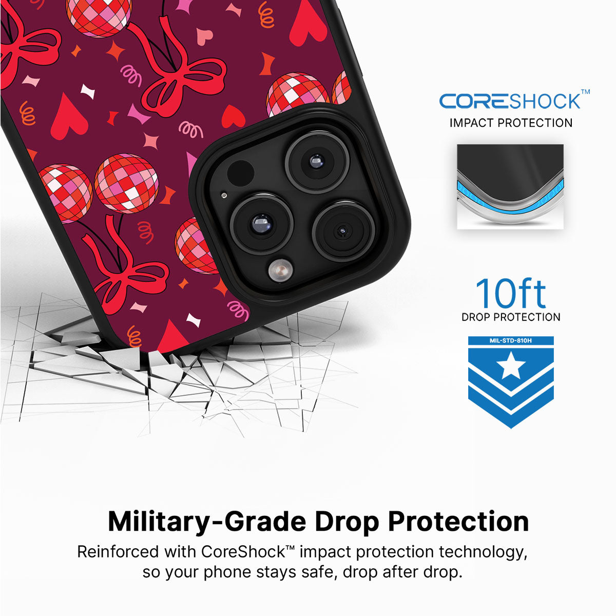 Disco Cherries - iPhone 16 Pro Max Case #case type_core (magsafe), #case type_core (non magsafe)