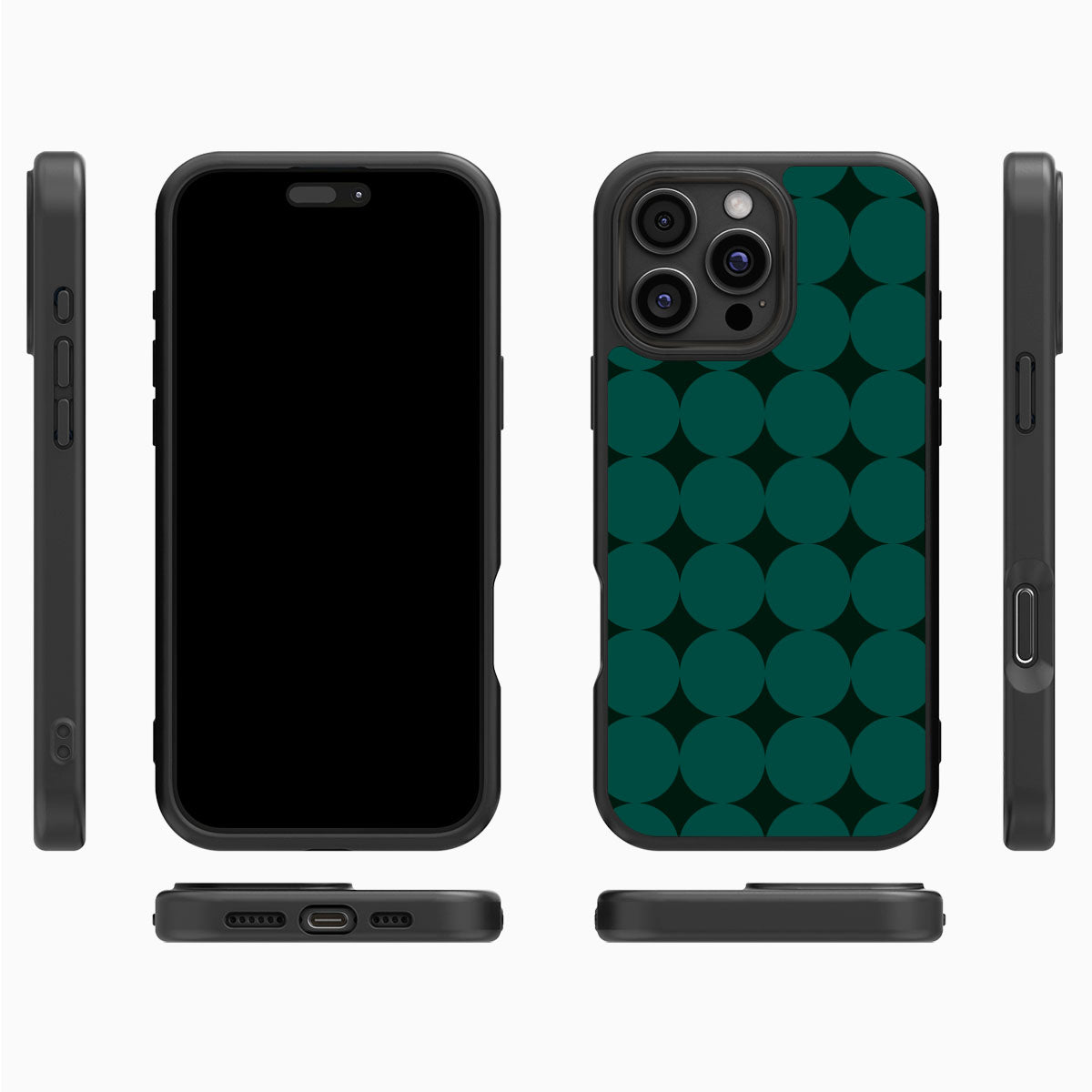 Emerald Bed iPhone 16 Pro Max case cover – multi-angle view