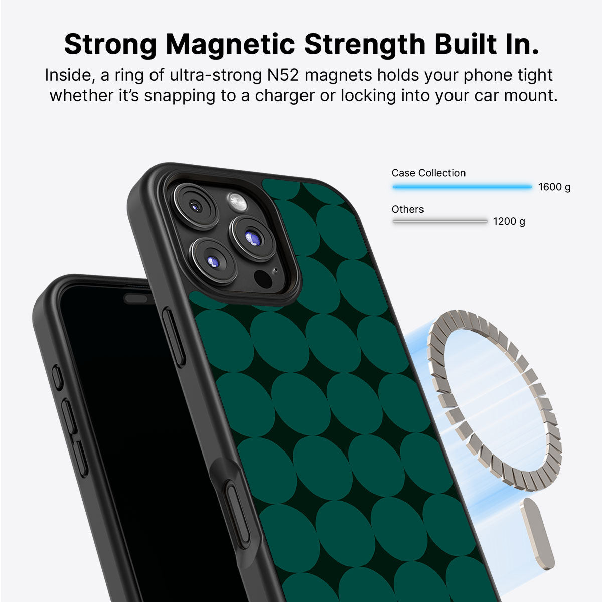 iPhone 16 Pro Max MagSafe case – Emerald Bed design