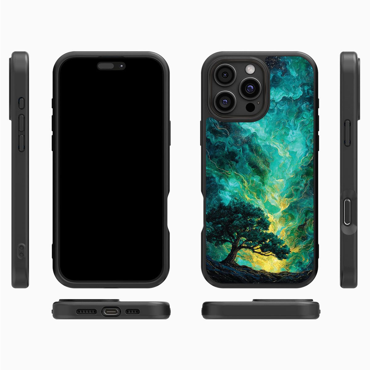 Emerald Storm iPhone 16 Pro Max case cover – multi-angle view
