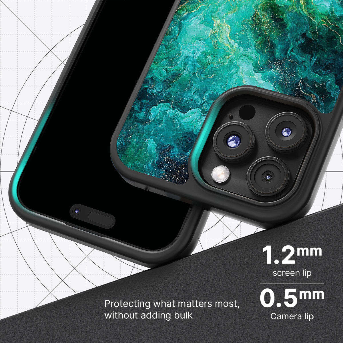 Emerald Storm slim iPhone 16 Pro Max phone case