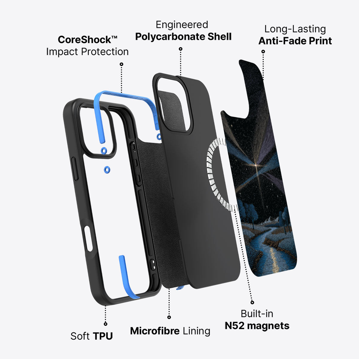 Celestial Designer iPhone 16 Pro Max Case – Falling Star | MagSafe