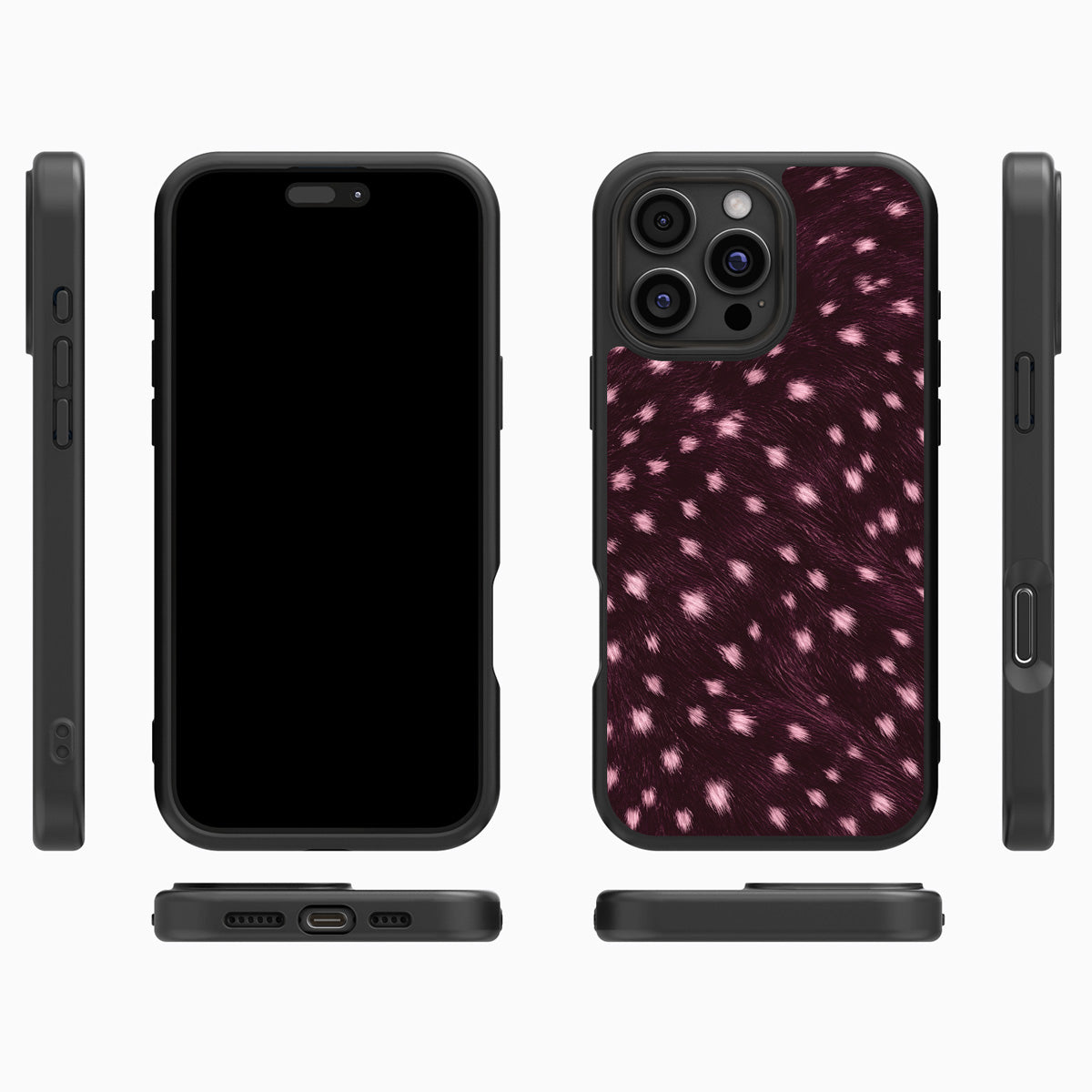 Fawn Spots iPhone 16 Pro Max case cover – multi-angle view