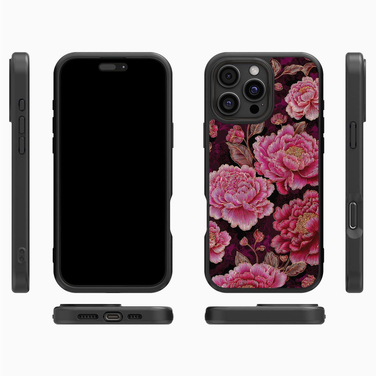 Floral Opulence iPhone 16 Pro Max case cover – multi-angle view