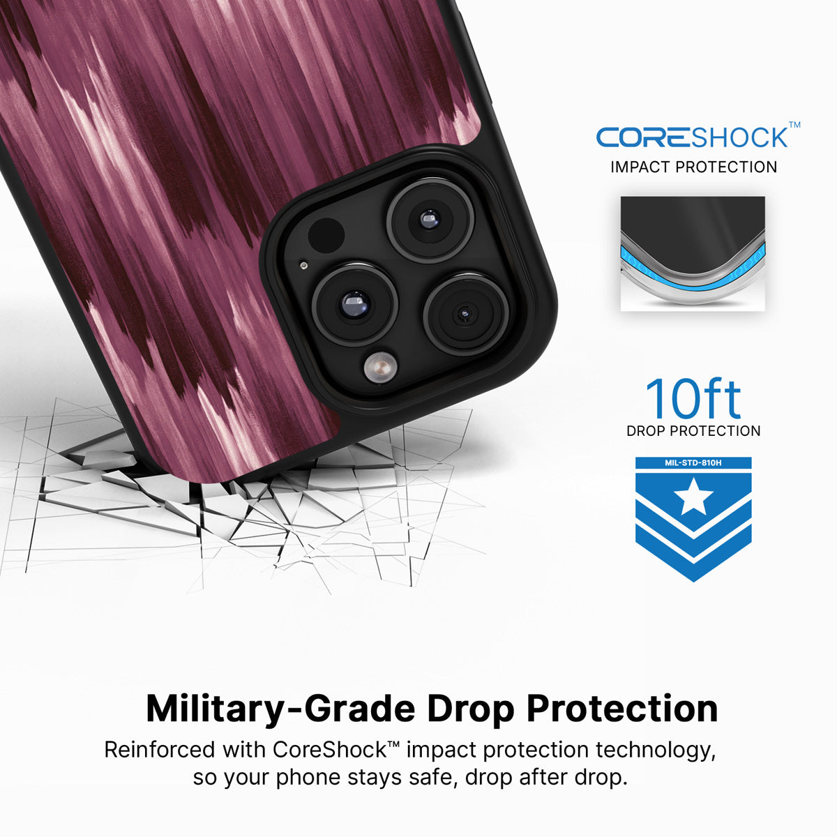 Ikat Haze iPhone 16 Pro Max case with drop protection