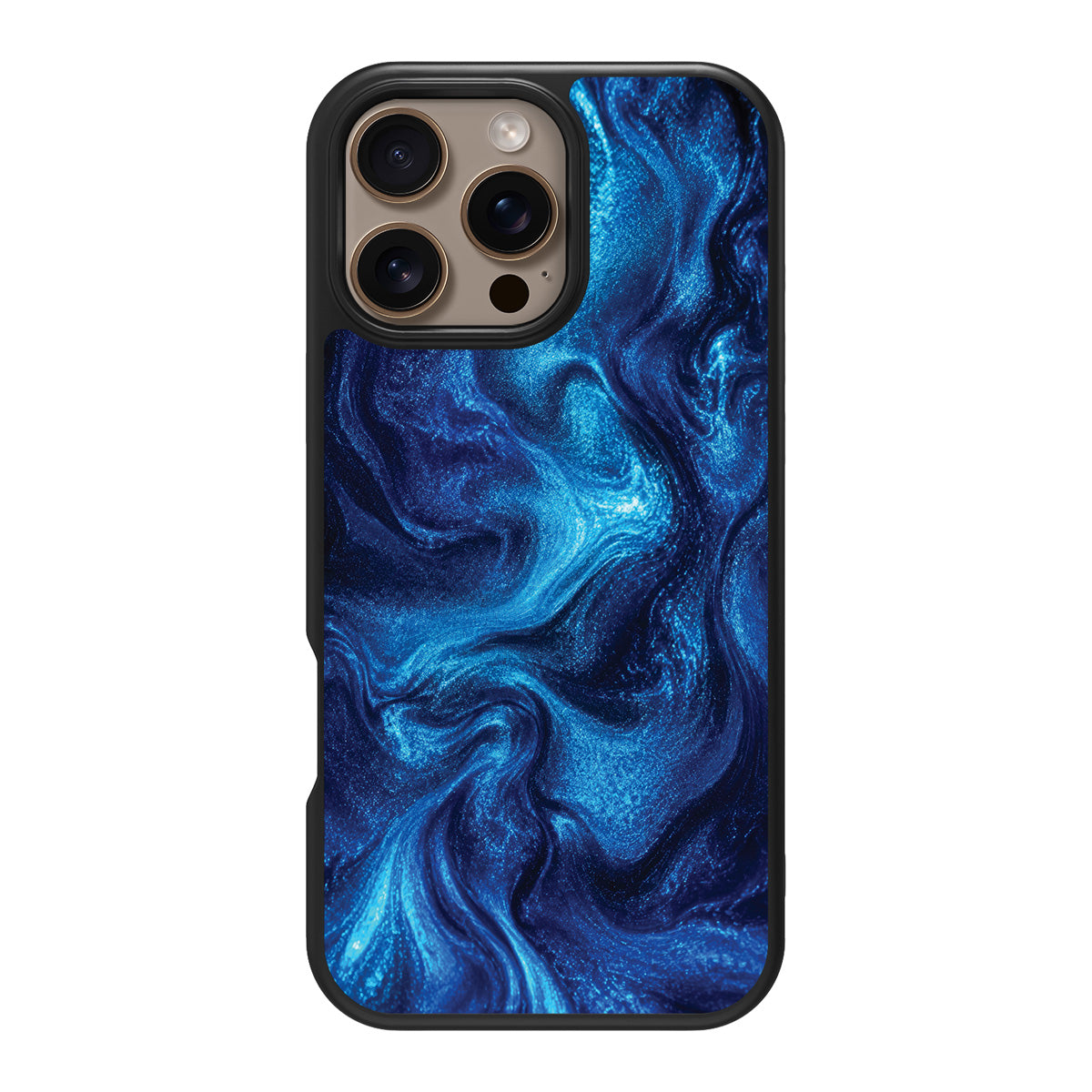 Blue Marble Designer iPhone 16 Pro Max Case – Indigo Impasto | MagSafe