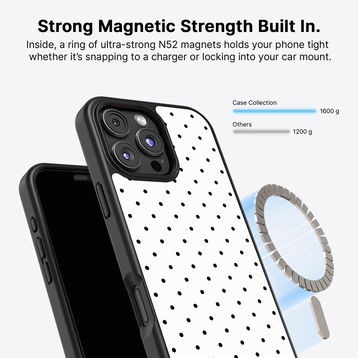 iPhone 16 Pro Max MagSafe case – Ivory Sprinkle design
