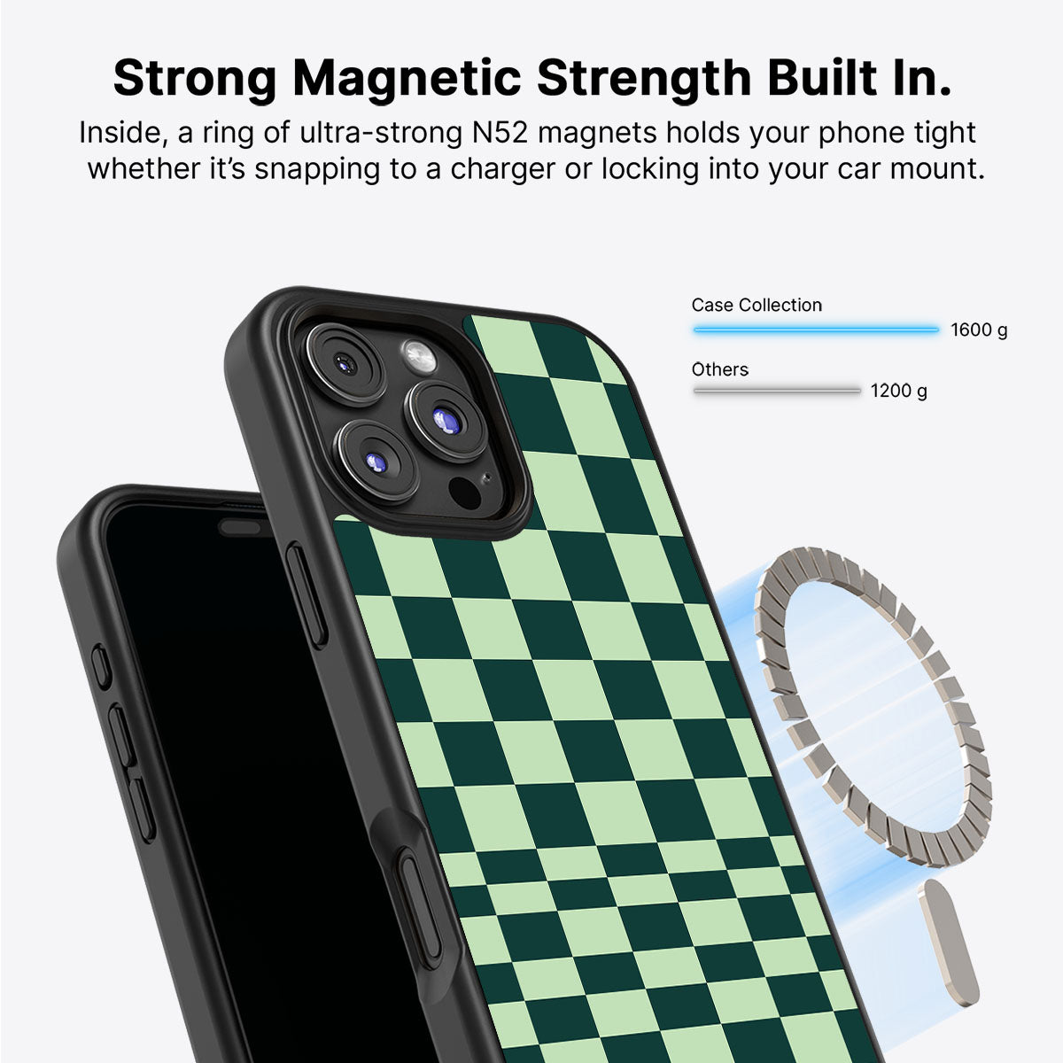 iPhone 16 Pro Max MagSafe case – Mint Matrix design