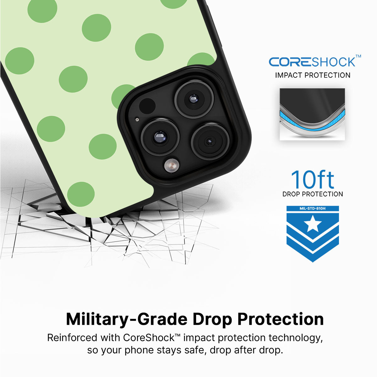 Mint Mojito iPhone 16 Pro Max case with drop protection