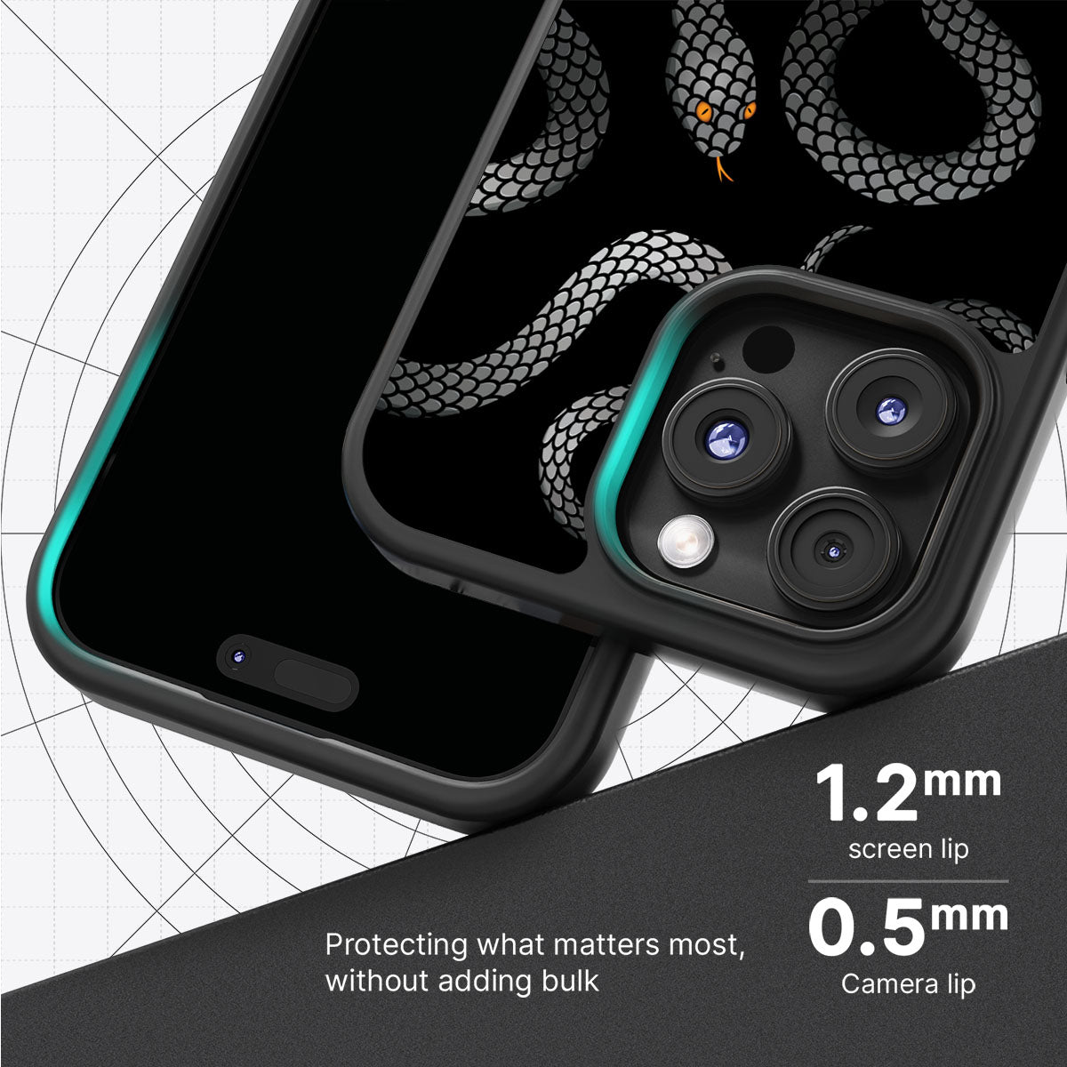 Noir Serpent - iPhone 16 Pro Max Case #case type_core (magsafe), #case type_core (non magsafe)