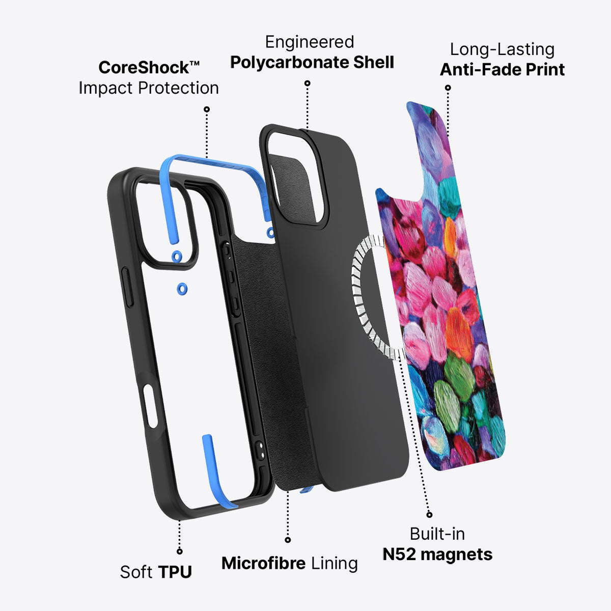 Floral Designer iPhone 16 Pro Max Case – Petal Mosaic | MagSafe