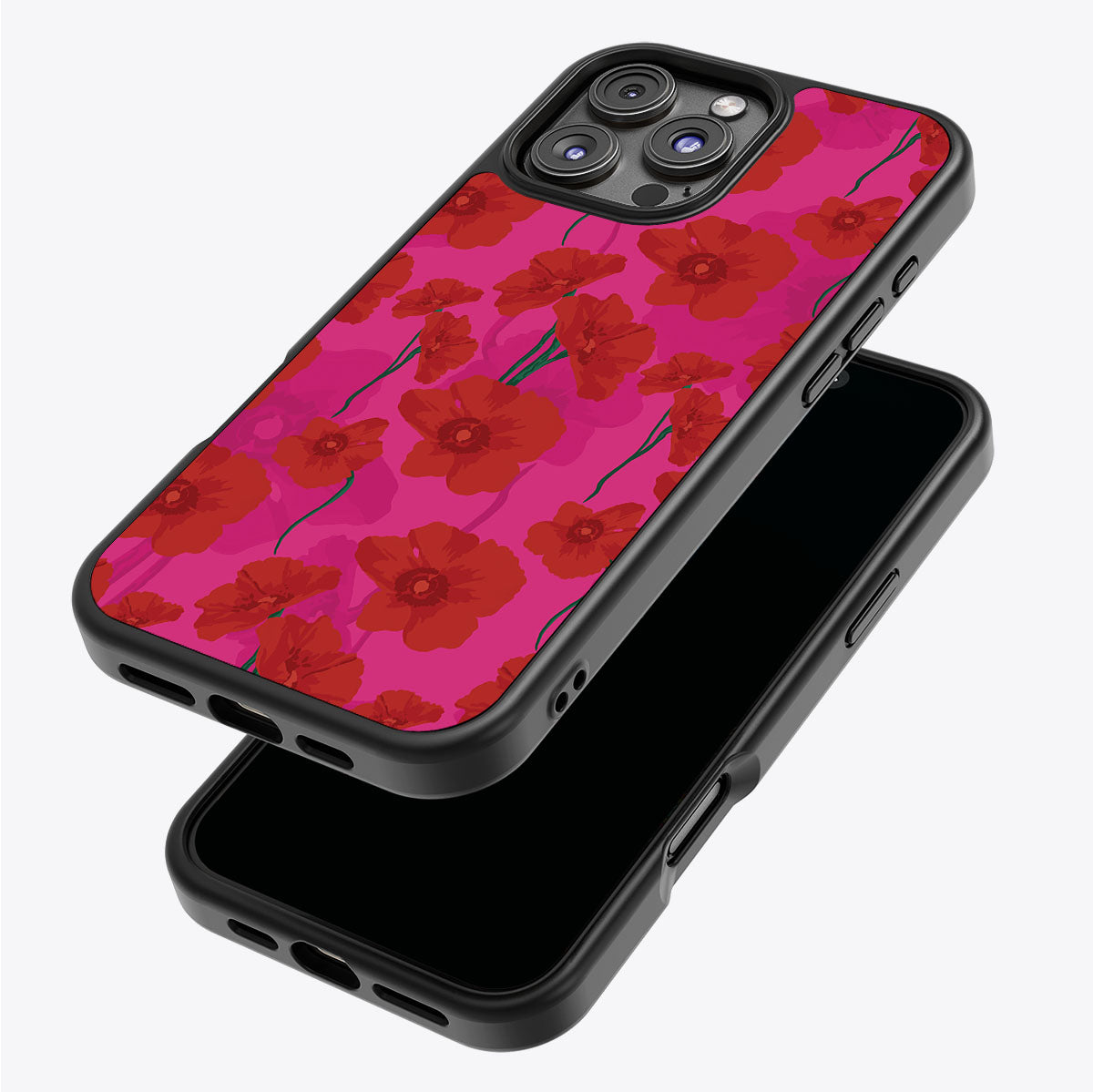 Pink Poppies - iPhone 16 Pro Max Case #case type_core (magsafe), #case type_core (non magsafe)