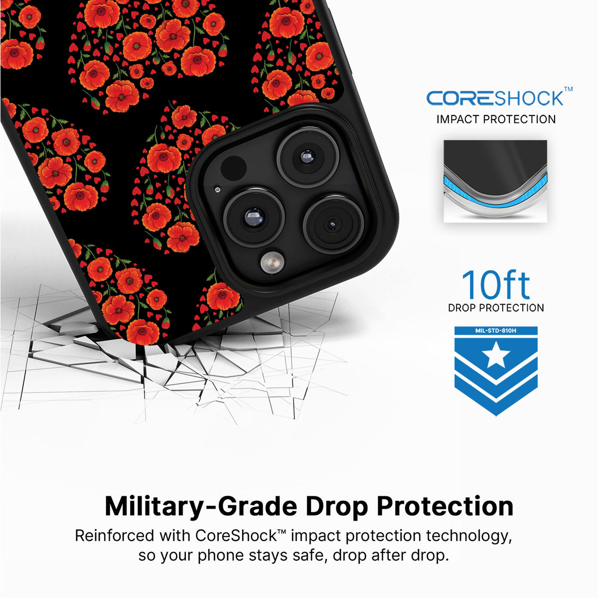 Poppy Heart - iPhone 16 Pro Max Case #case type_core (magsafe), #case type_core (non magsafe)