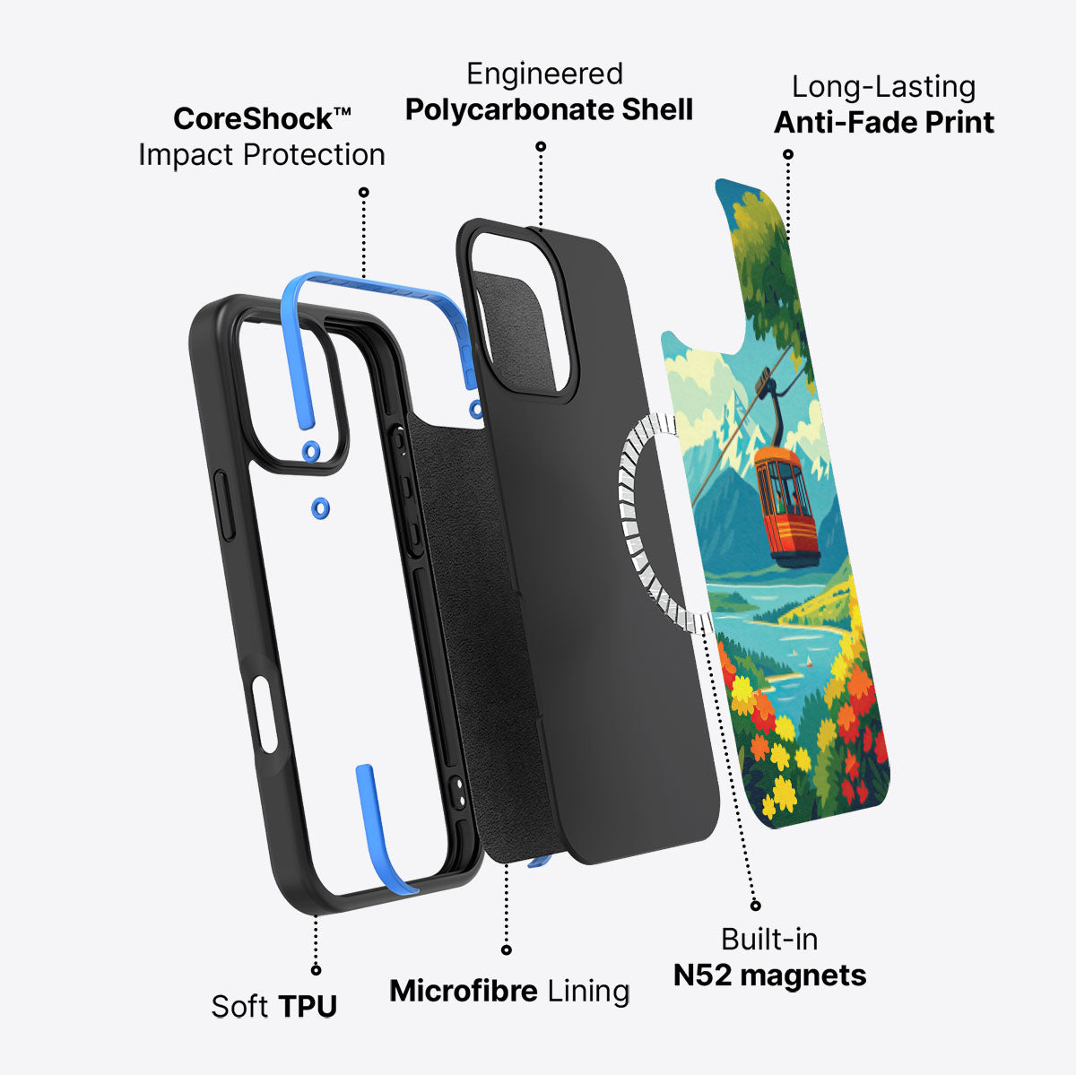 iPhone 16 Pro Max case construction – Queenstown phone case