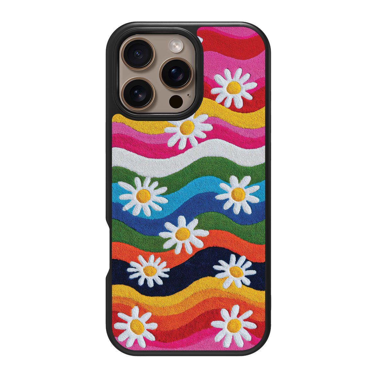 Floral Designer iPhone 16 Pro Max Case – Rainbow Daisy | MagSafe