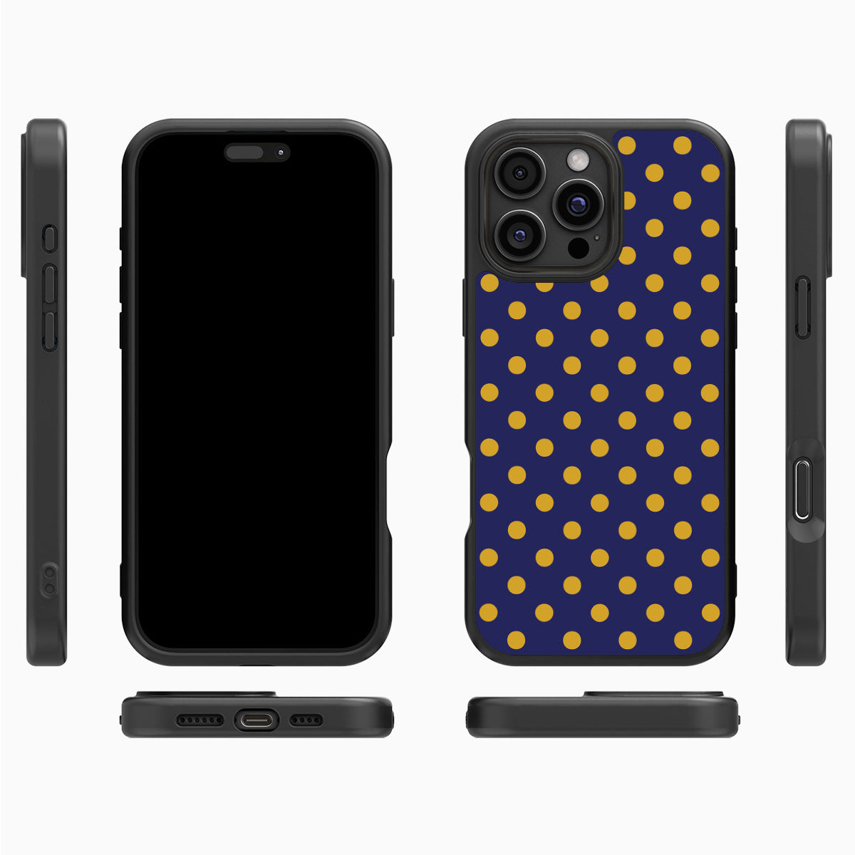 Retro Gold iPhone 16 Pro Max case cover – multi-angle view