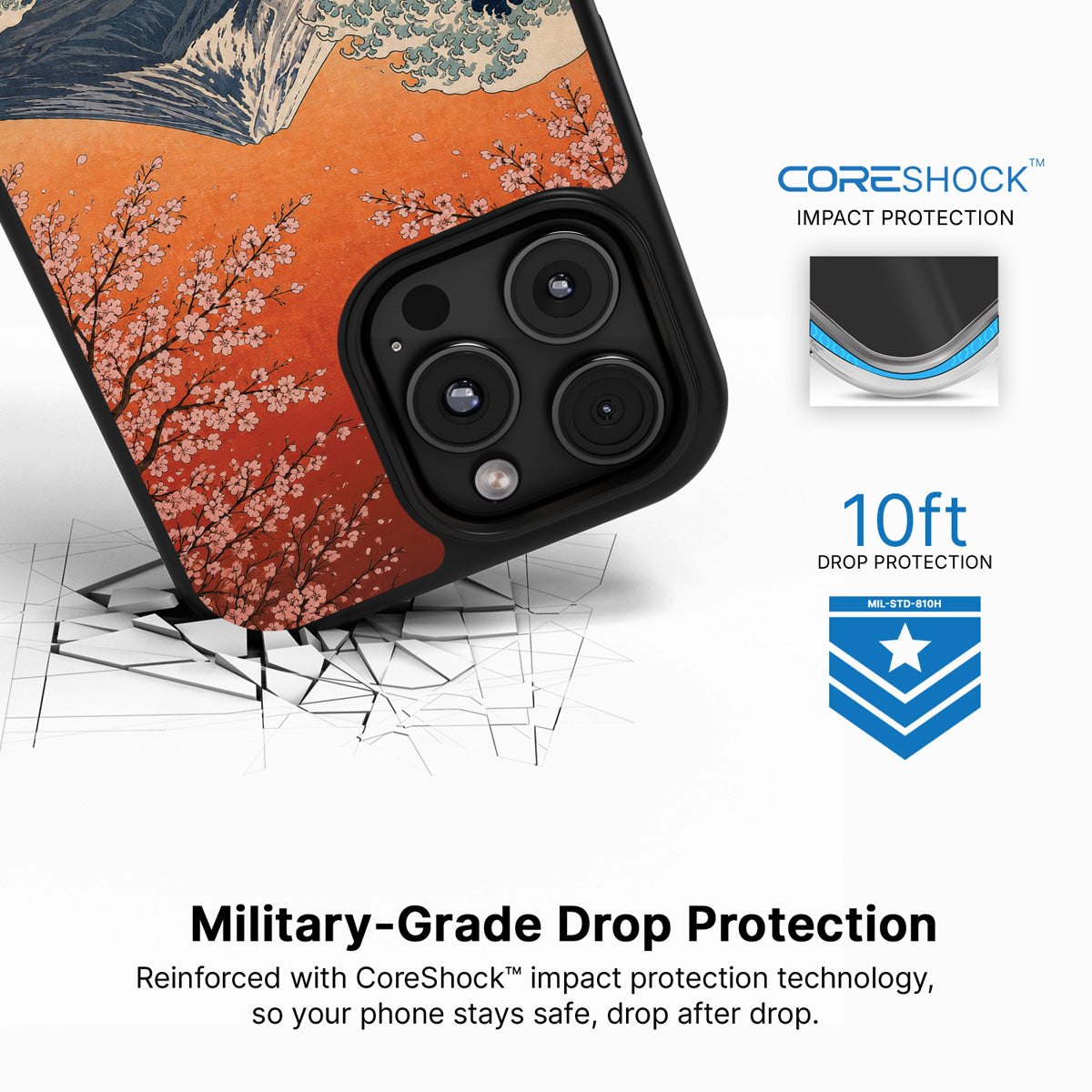 Sakura Coast iPhone 16 Pro Max case with drop protection