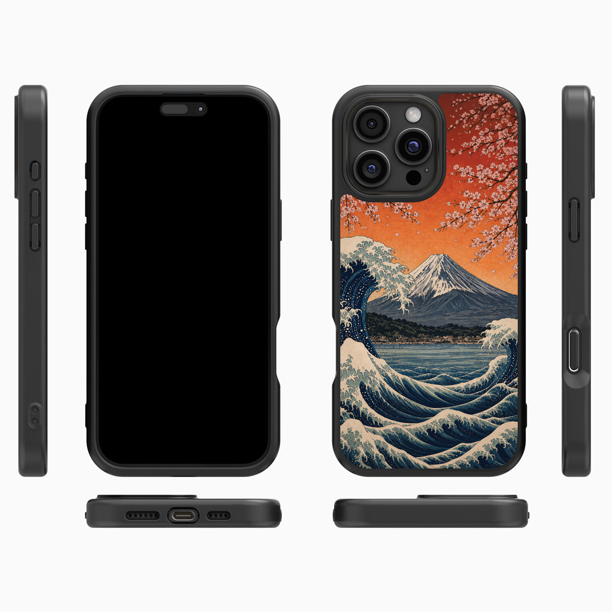 Sakura Coast iPhone 16 Pro Max case cover – multi-angle view