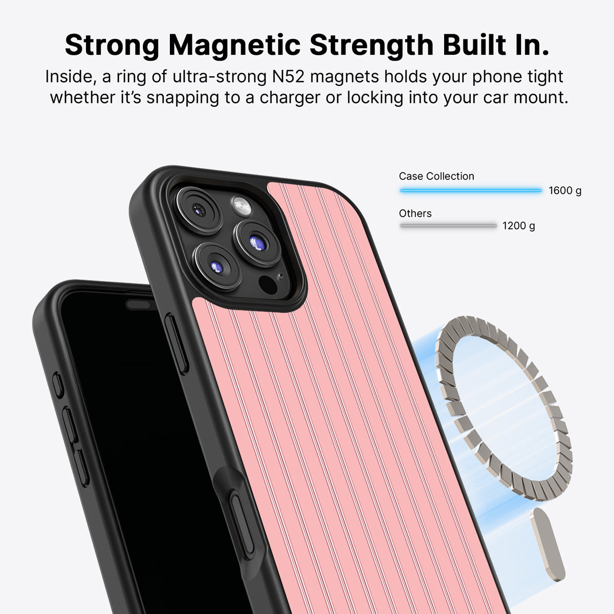 iPhone 16 Pro Max MagSafe case – Sorbet Pinstripe design