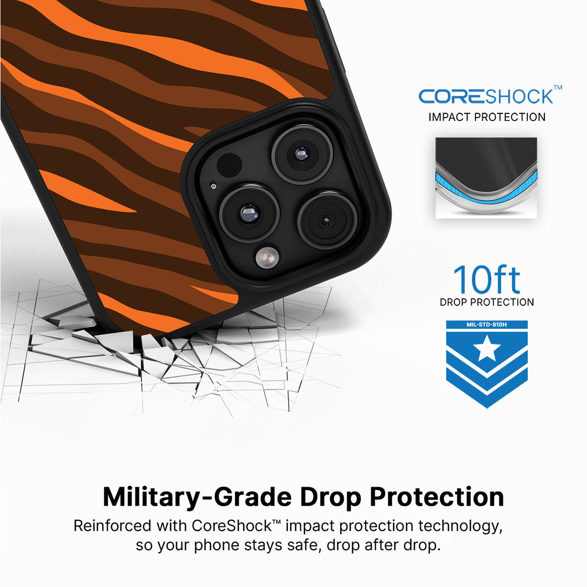 Tiger Trace - iPhone 16 Pro Max Case #case type_core (magsafe), #case type_core (non magsafe)