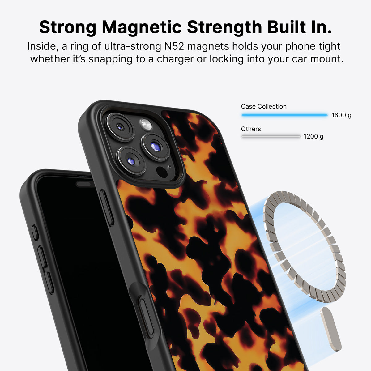 Animal Print Designer iPhone 16 Pro Max Case – Tortoise Shell | MagSafe