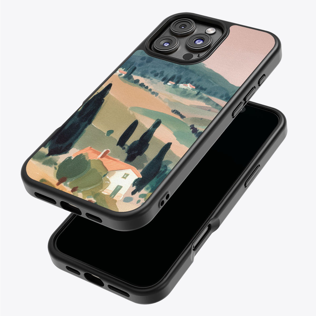 Tuscan Holiday iPhone 16 Pro Max case – back and side view