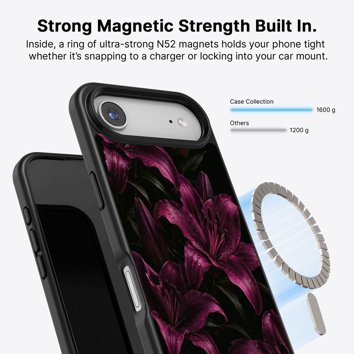 iPhone Air MagSafe case – Burgundy Lily design
