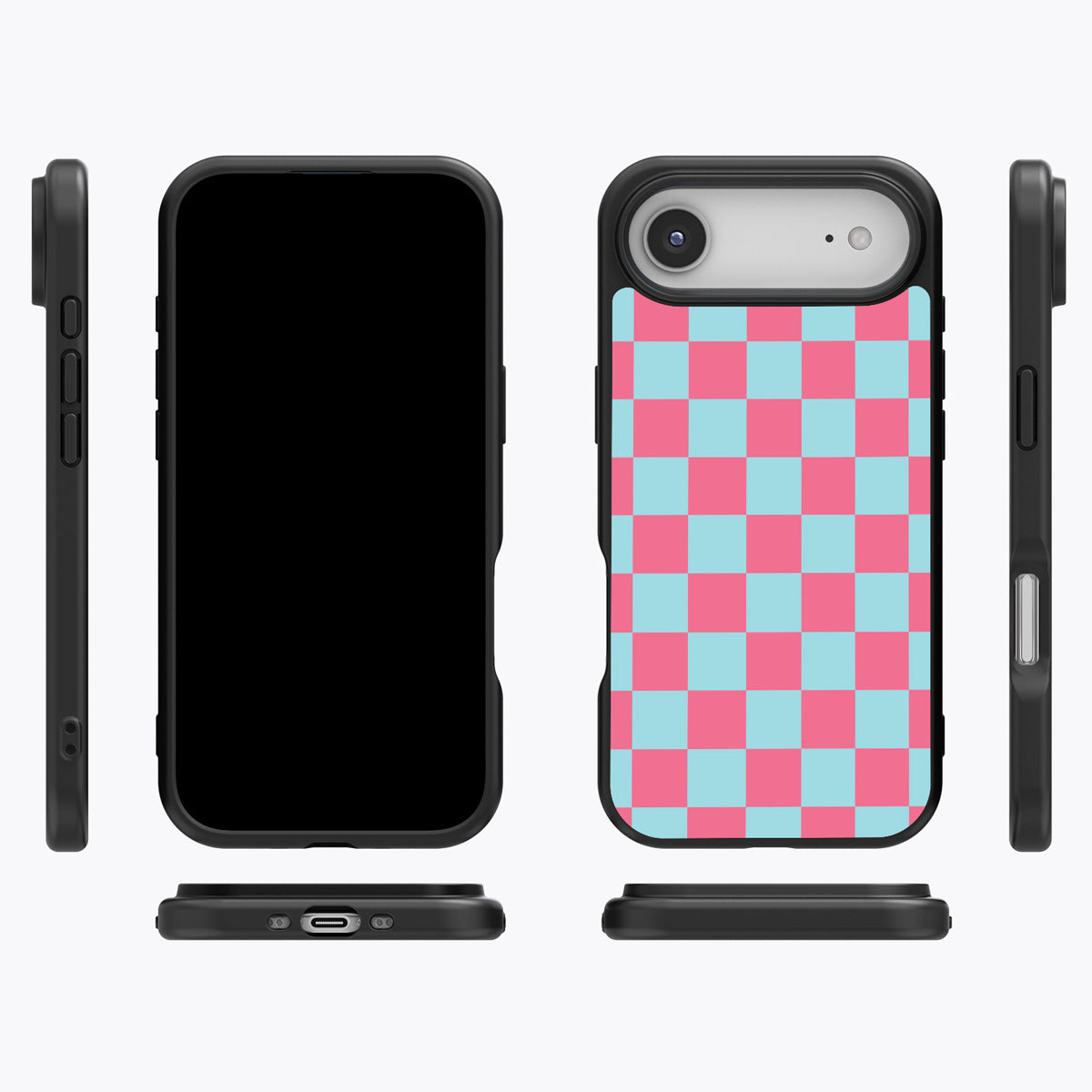 Blue Checkered Designer iPhone Air Case – Candy Floss | MagSafe