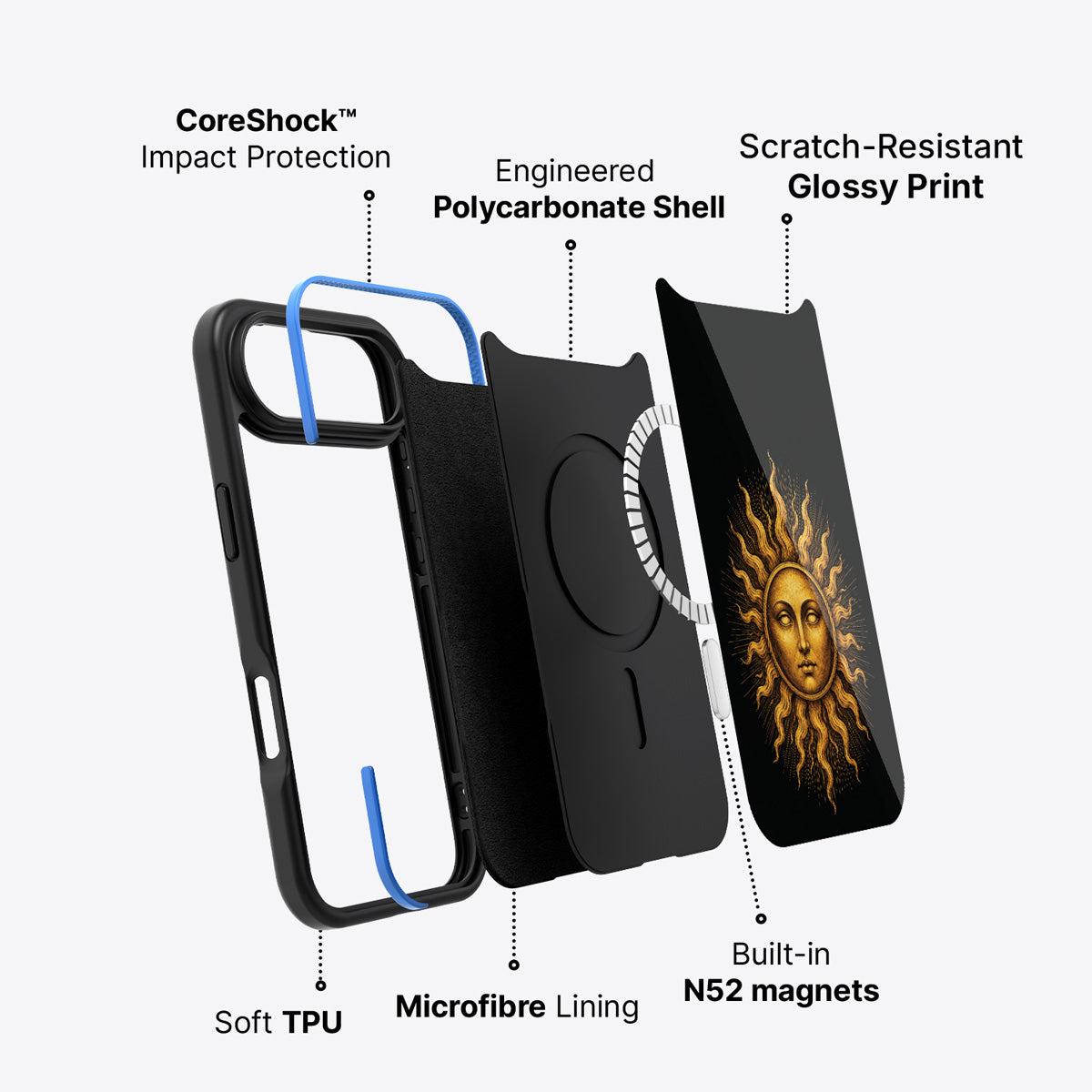 iPhone Air case construction – Celestial Sun phone case