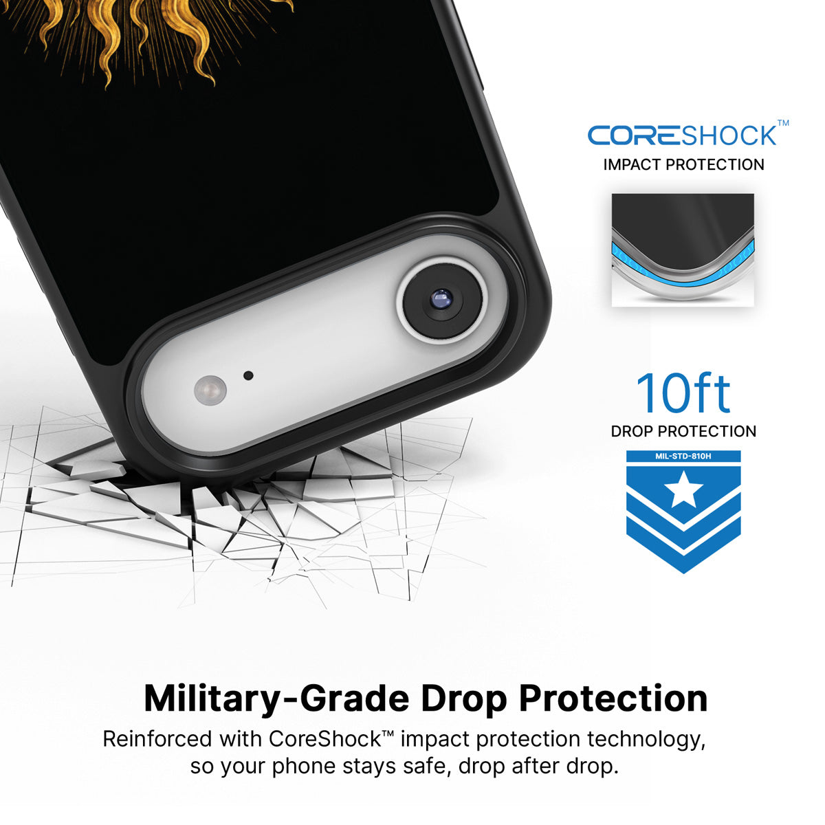 Celestial Sun iPhone Air case with drop protection