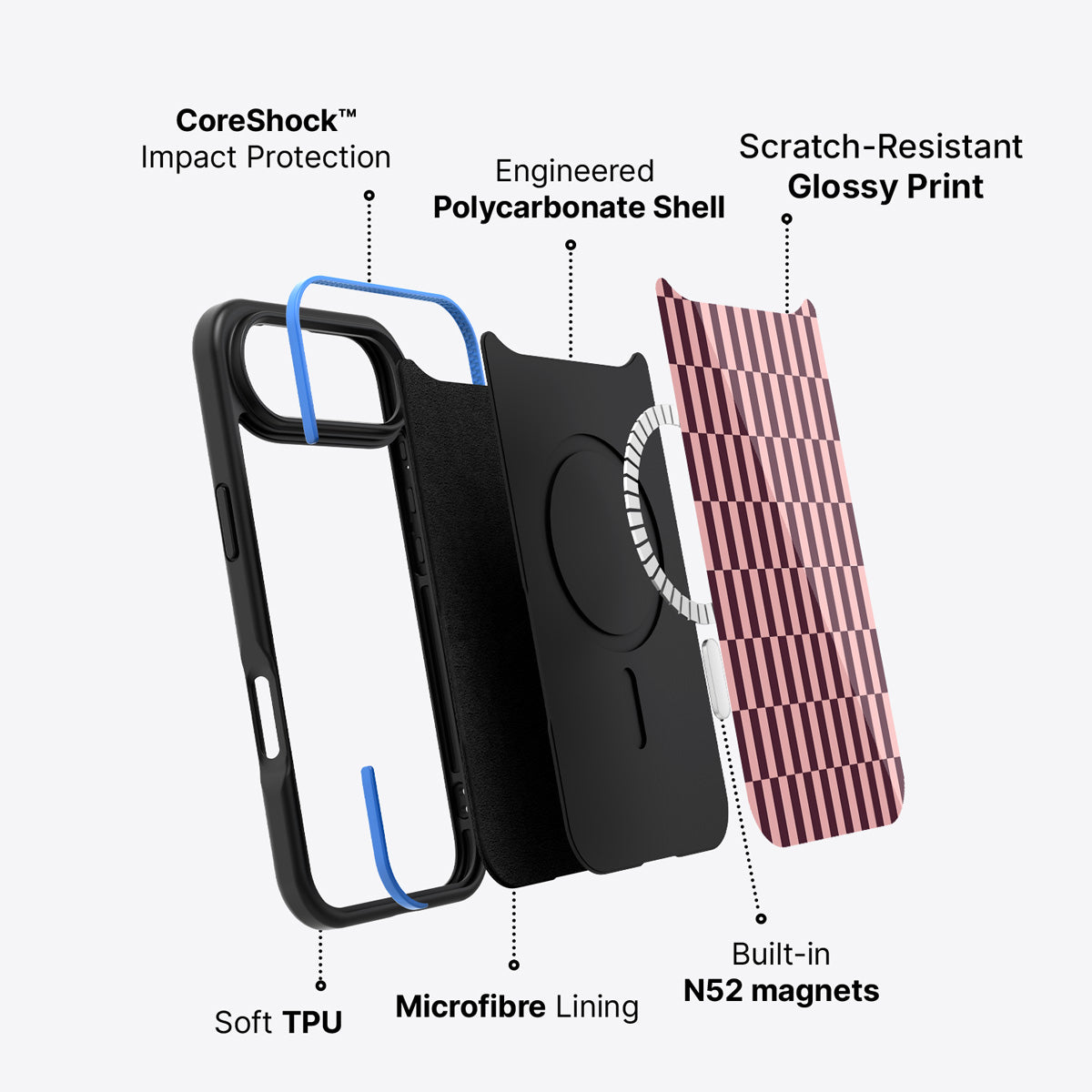 iPhone Air case construction – Claret Stack phone case