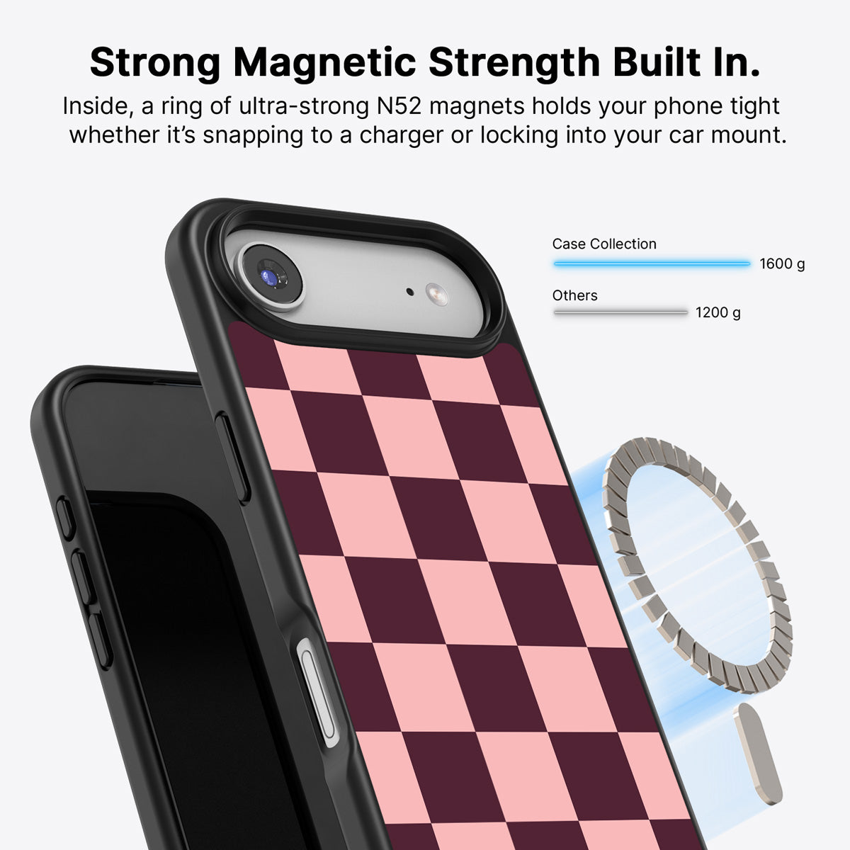 iPhone Air MagSafe case – Claret Tile design