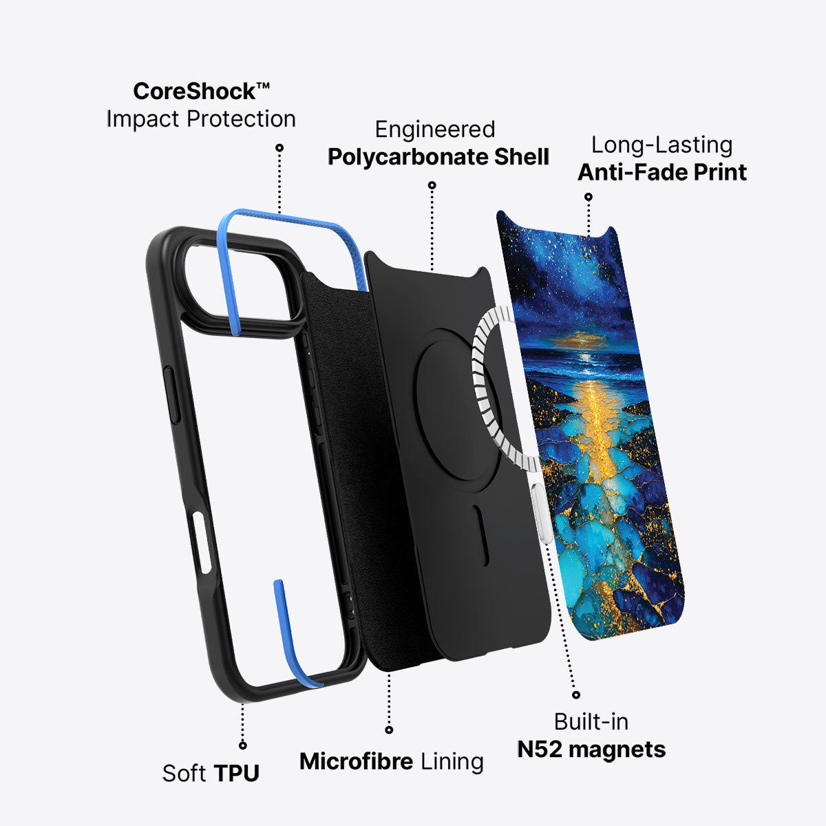 Ocean Designer iPhone Air Case – Cosmic Seascape | MagSafe