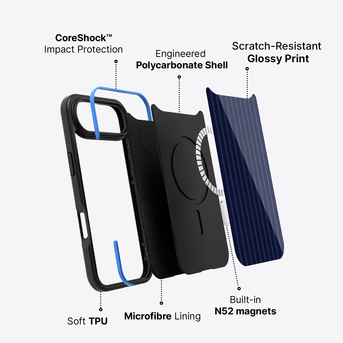 iPhone Air case construction – Ink Pinstripe phone case