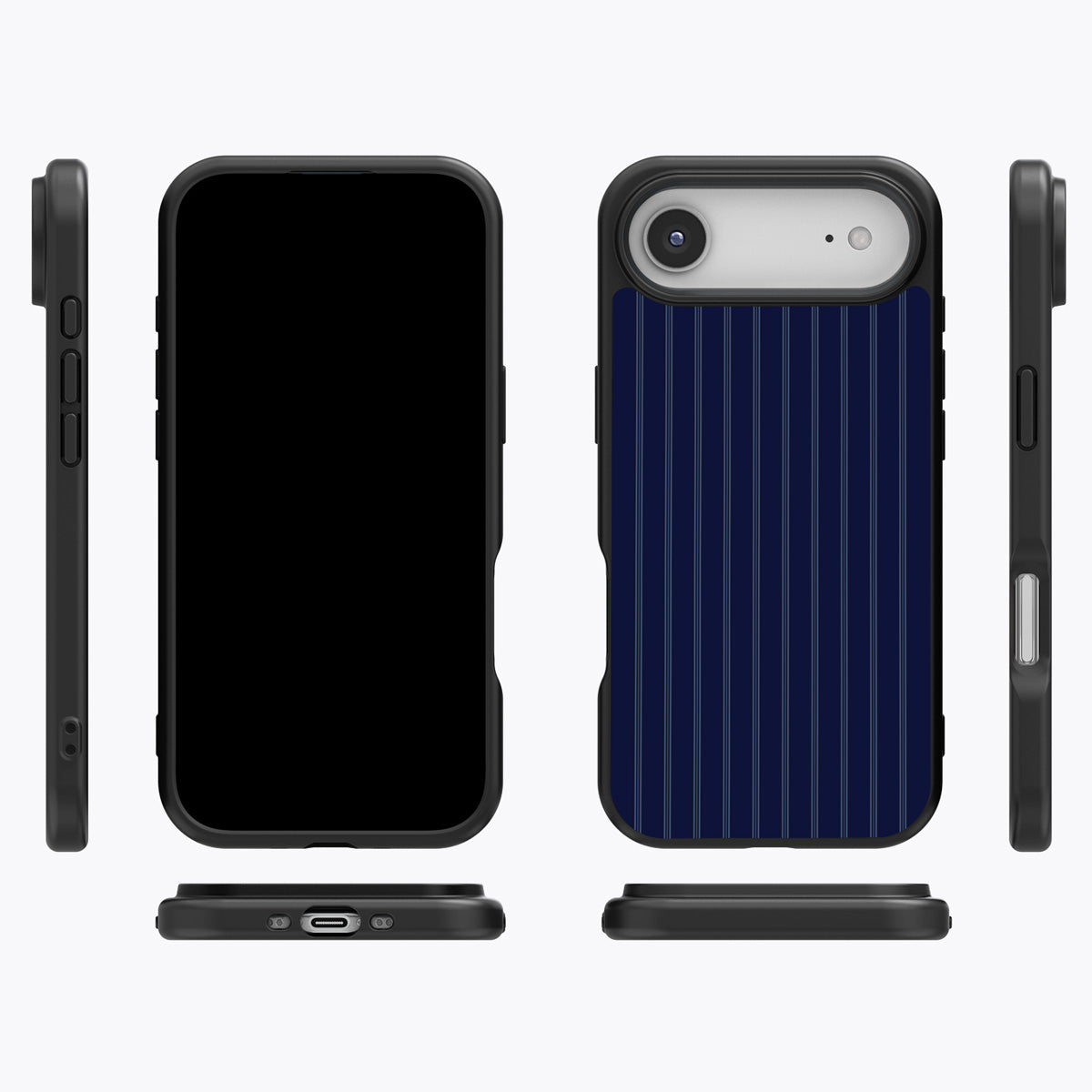 Ink Pinstripe iPhone Air case cover – multi-angle view