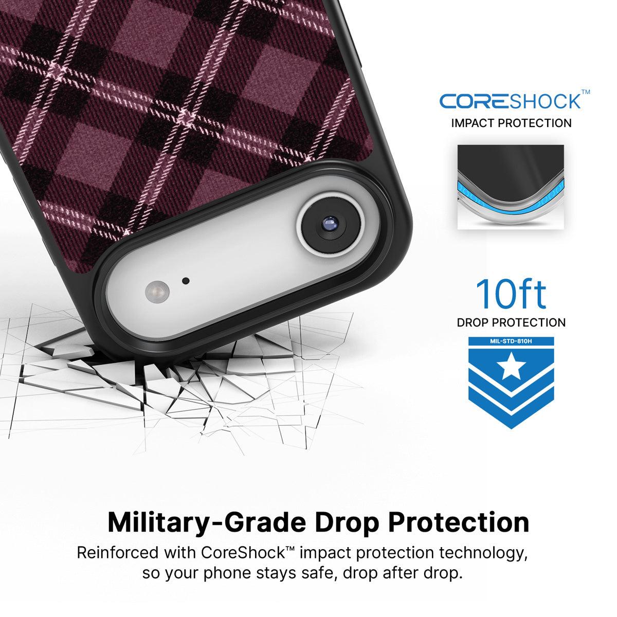 Merlot Weave iPhone Air case with drop protection