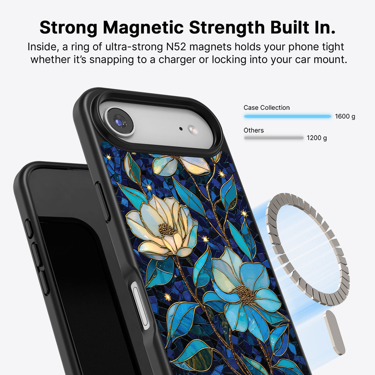 Floral Designer iPhone Air Case – Midnight Magnolia | MagSafe