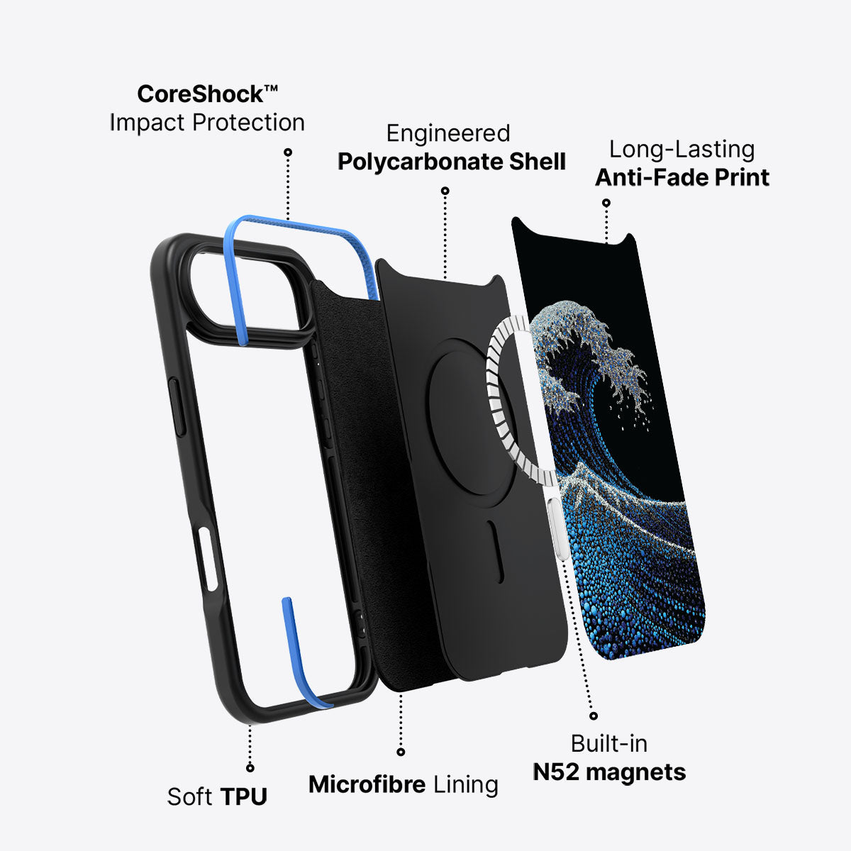 Japanese Designer iPhone Air Case – Midnight Tide | MagSafe